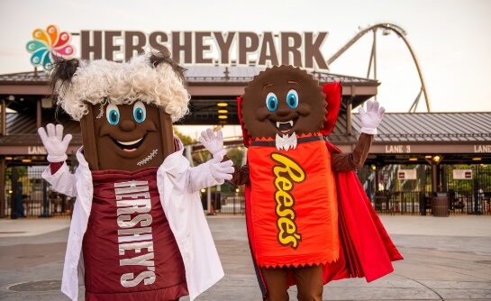 Hershey and Reese dressed in costume