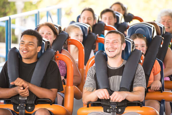 guests riding coaster